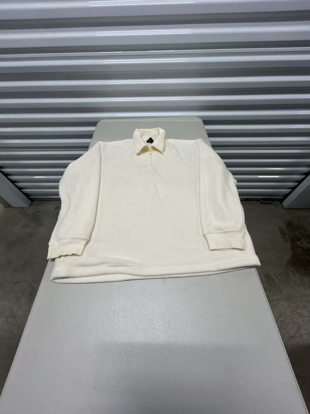 Gap Vintage Ivory Fleece Half-Zip Pullover Sweater Size Medium